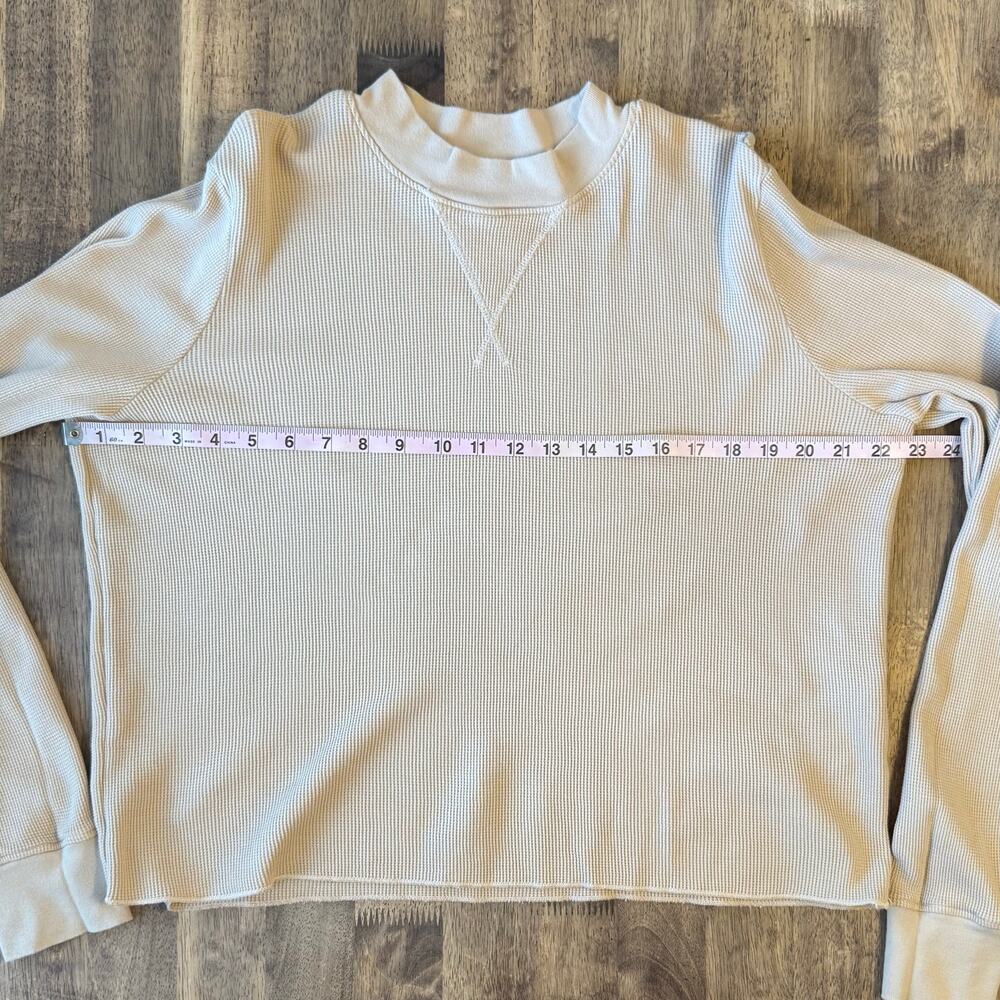 MATE Spencer Thermal Shirt Waffle Knit Crewneck Long Sleeve Bone Women’s Large - Picture 4 of 9